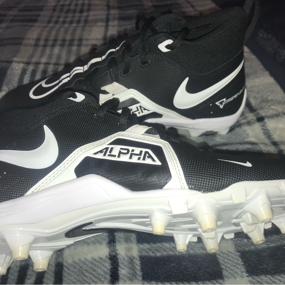 Nike Alpha Black and White football Cleats 8.5